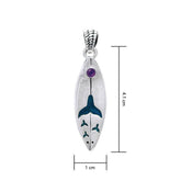 Whale Tail Design Surfboard Sterling Silver Pendant TPD056 - DiveSilver Jewelry